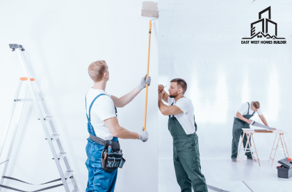 2 employees working on bathrom renovations